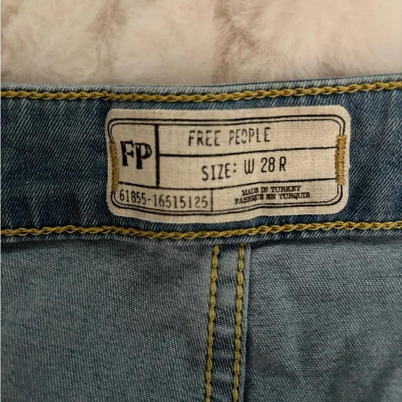 Free People Blue Flare Wide Leg Jeans - Picture 4 of 6